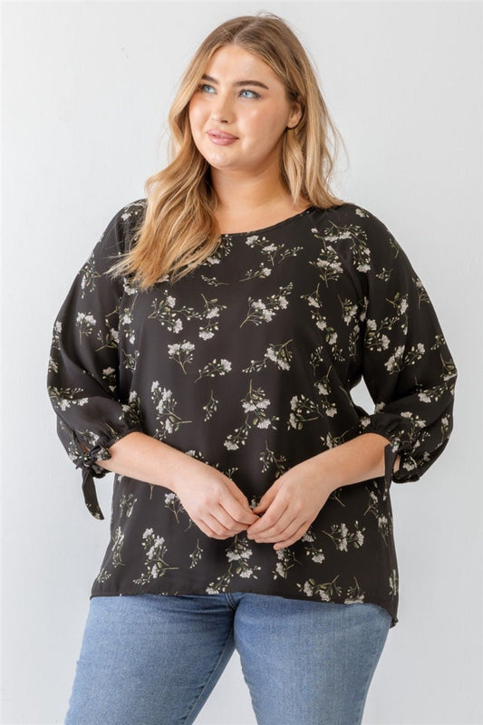 Floral Round Neck Blouse - EMMY
