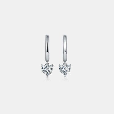 1 Carat Moissanite 925 Sterling Silver Heart Earrings - EMMY