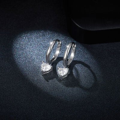1 Carat Moissanite 925 Sterling Silver Heart Earrings - EMMY