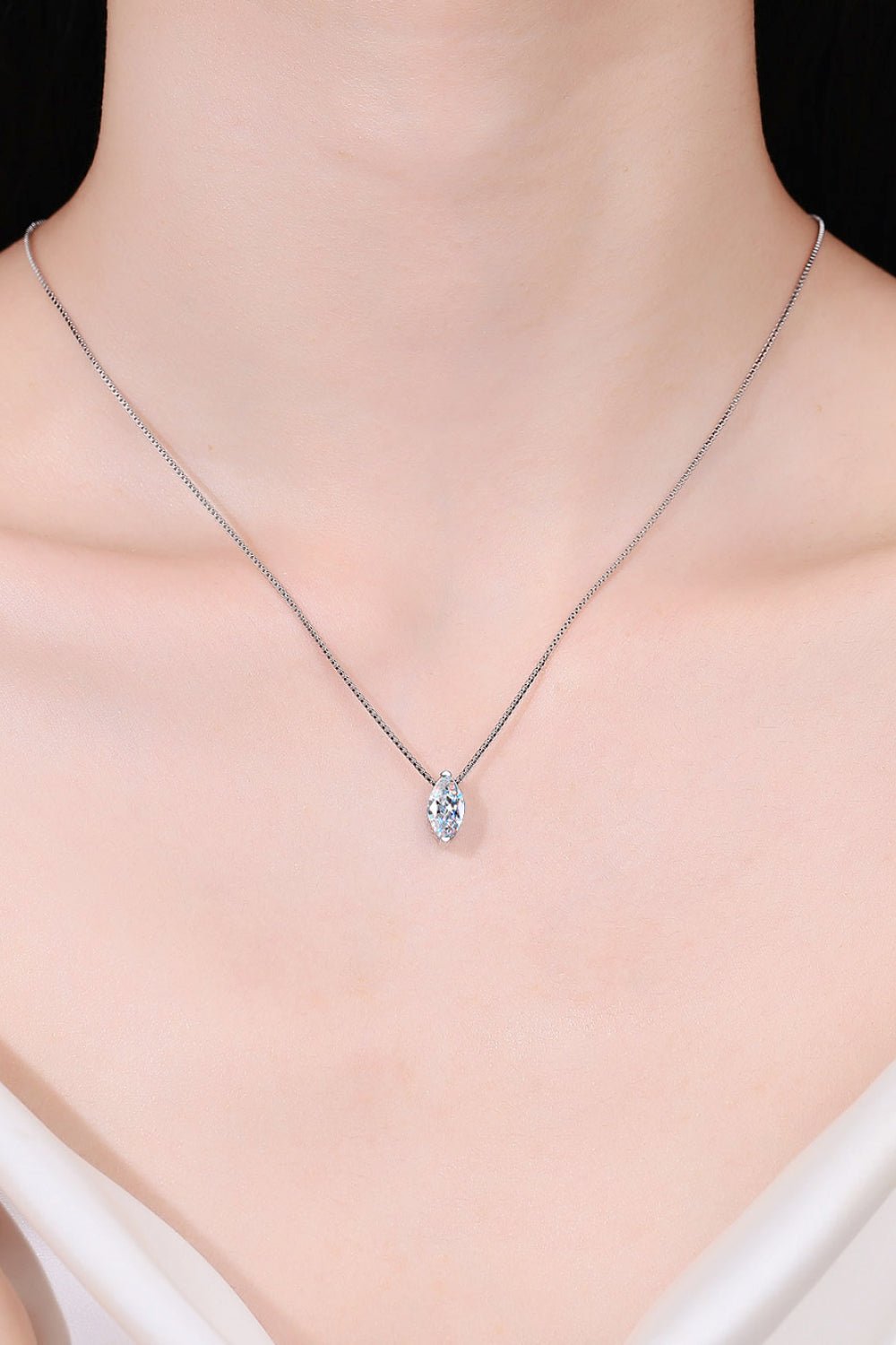 1 Carat Moissanite 925 Sterling Silver Necklace - EMMY