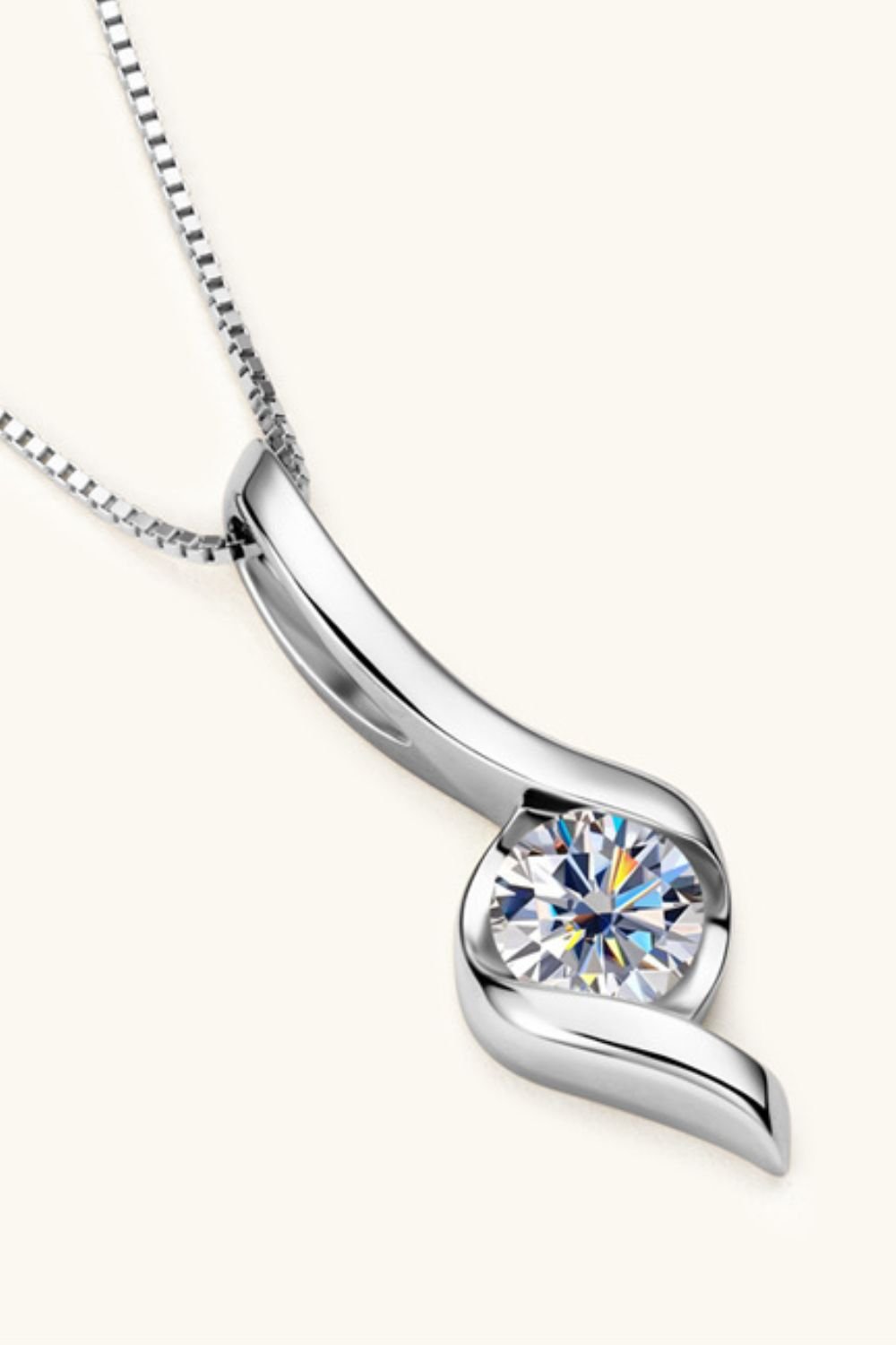 1 Carat Moissanite 925 Sterling Silver Necklace - EMMY