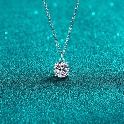 1 Carat Moissanite 925 Sterling Silver Necklace - EMMY