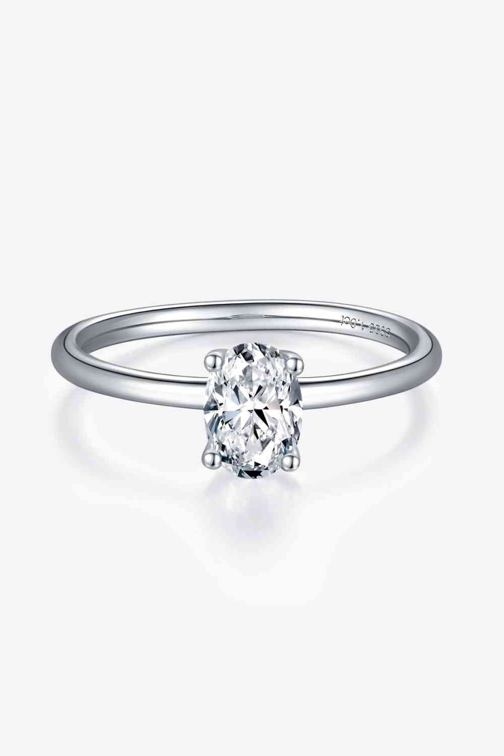 1 Carat Moissanite 925 Sterling Silver Solitaire Ring - EMMY