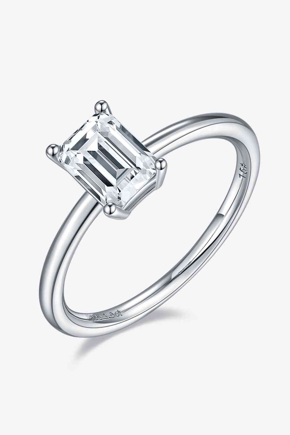 1 Carat Moissanite 925 Sterling Silver Solitaire Ring - EMMY