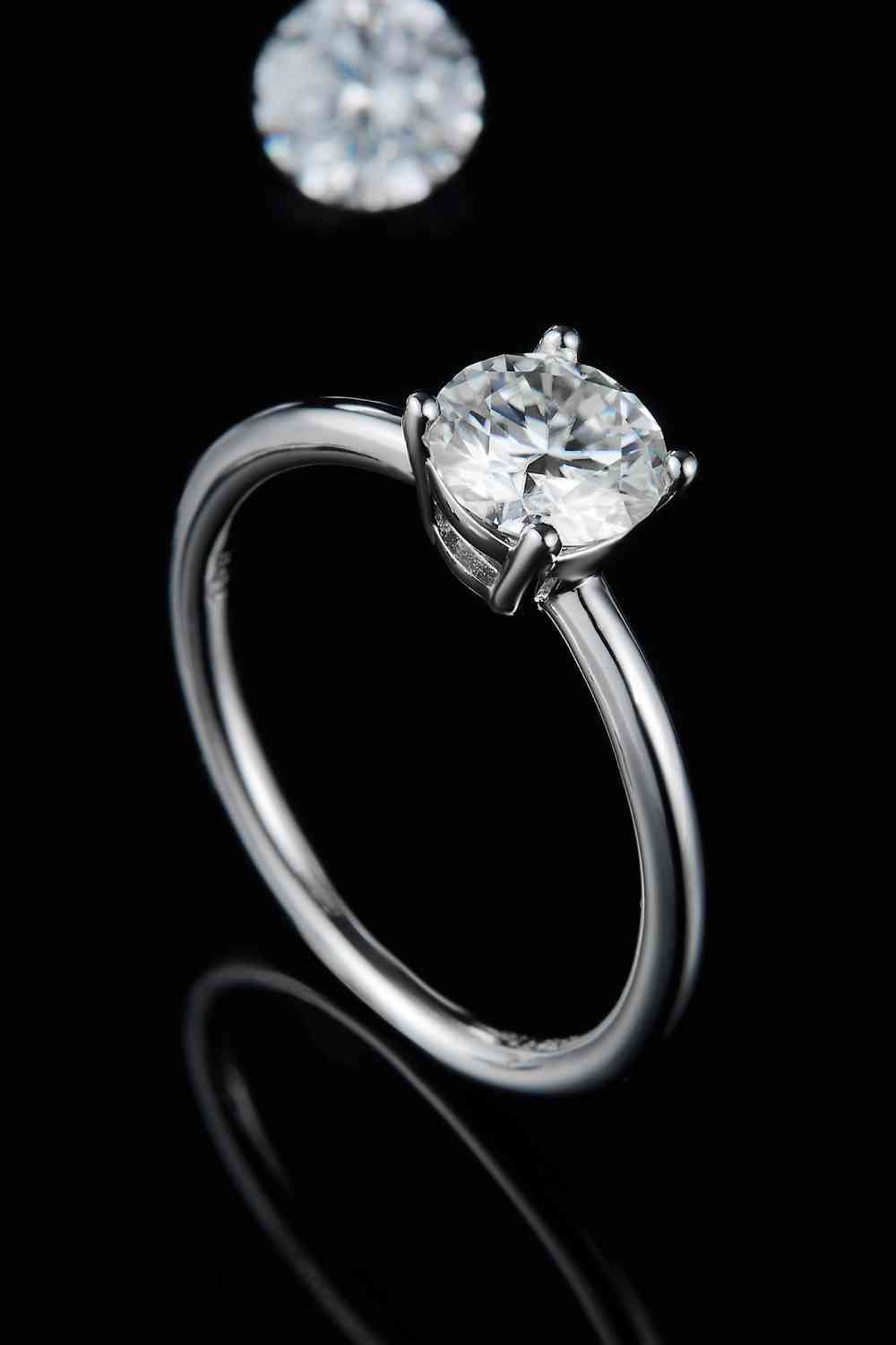 1 Carat Moissanite 925 Sterling Silver Solitaire Ring - EMMY