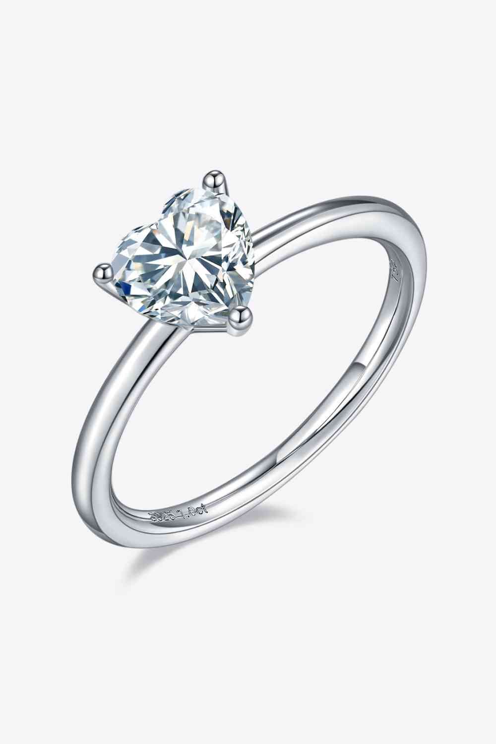 1 Carat Moissanite 925 Sterling Silver Solitaire Ring - EMMY