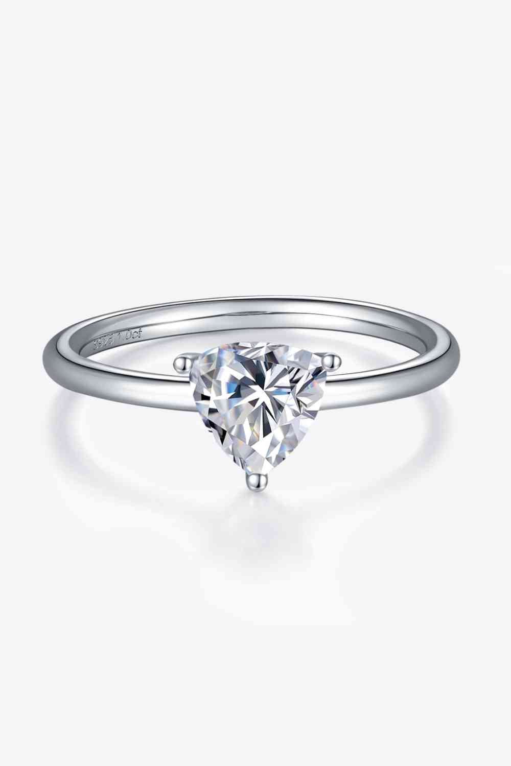 1 Carat Moissanite 925 Sterling Silver Solitaire Ring - EMMY