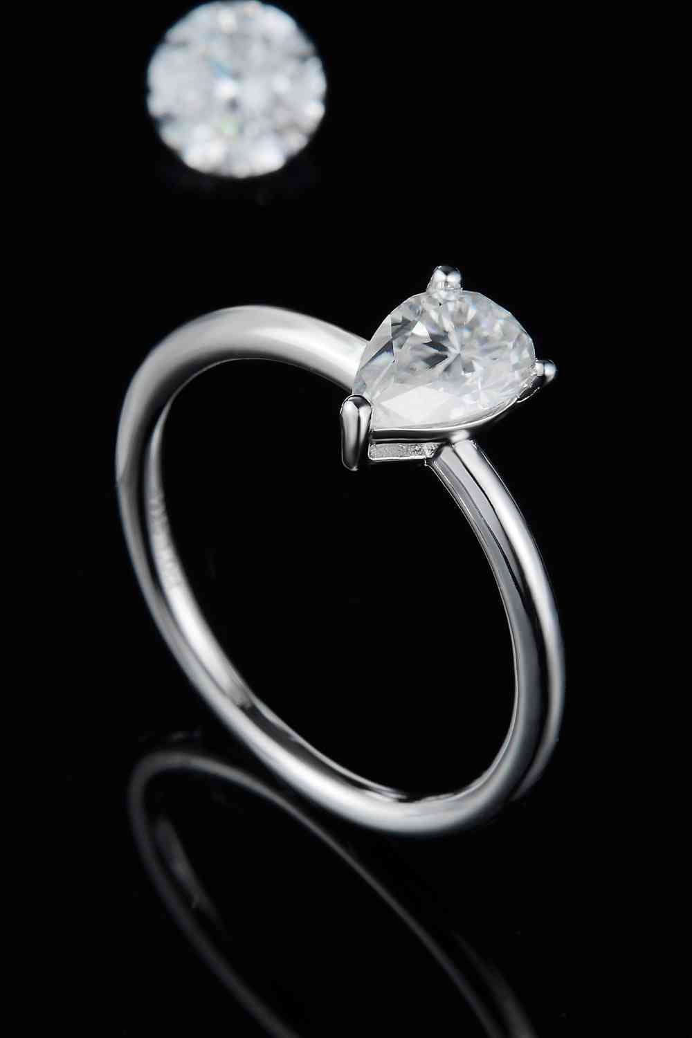 1 Carat Moissanite 925 Sterling Silver Solitaire Ring - EMMY