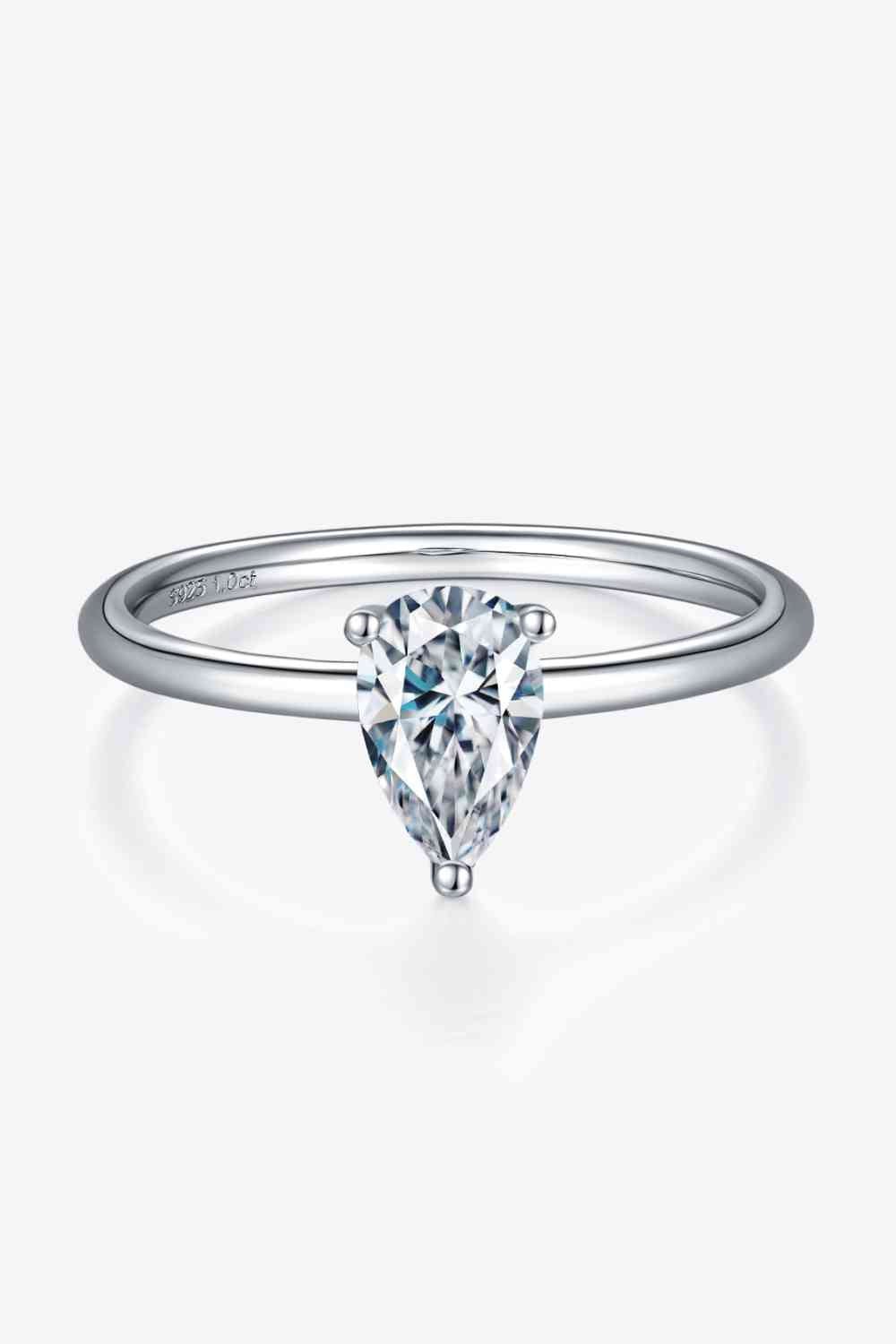 1 Carat Moissanite 925 Sterling Silver Solitaire Ring - EMMY