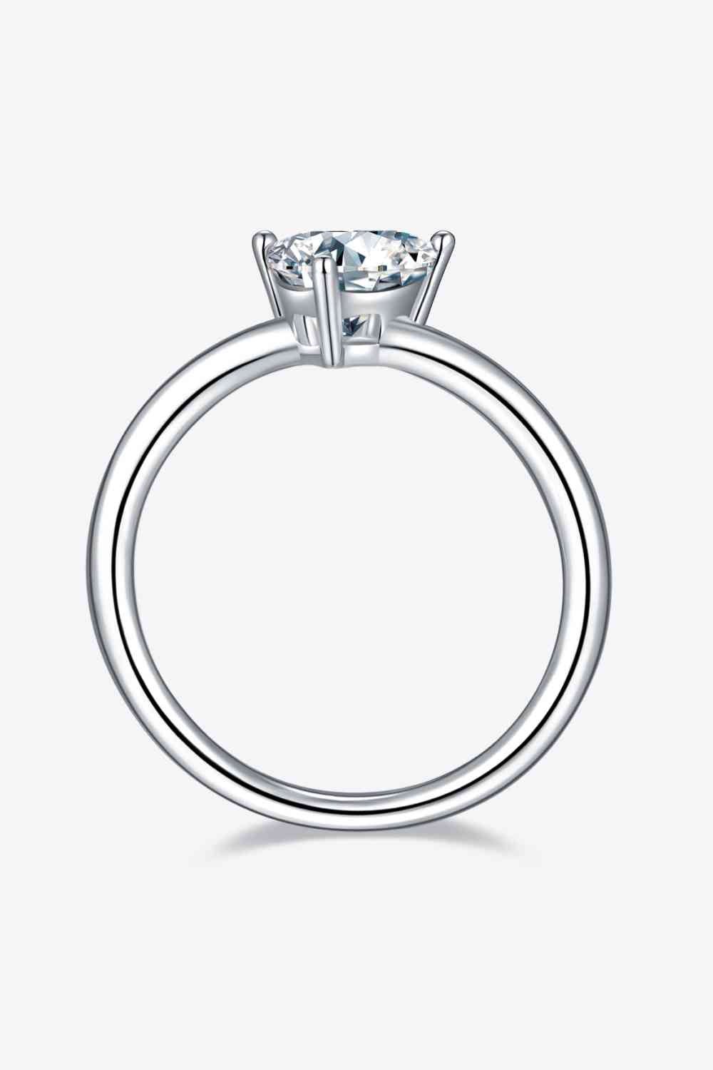 1 Carat Moissanite 925 Sterling Silver Solitaire Ring - EMMY