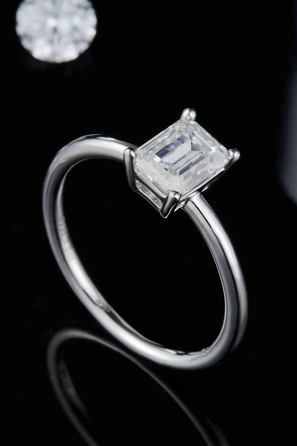 1 Carat Moissanite 925 Sterling Silver Solitaire Ring - EMMY