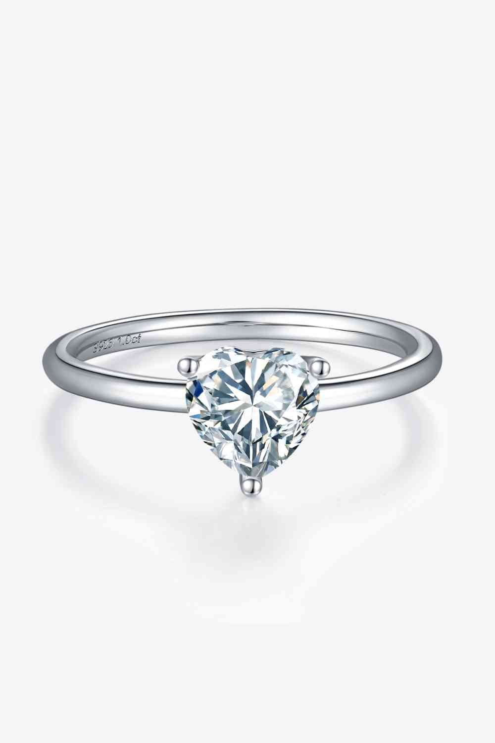 1 Carat Moissanite 925 Sterling Silver Solitaire Ring - EMMY