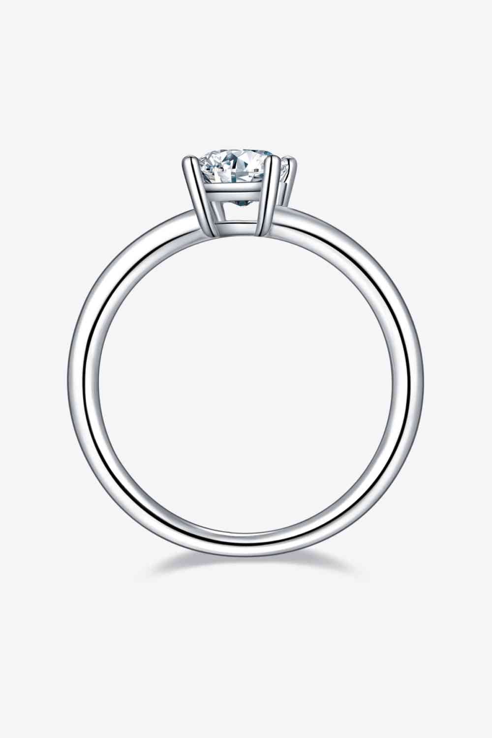 1 Carat Moissanite 925 Sterling Silver Solitaire Ring - EMMY