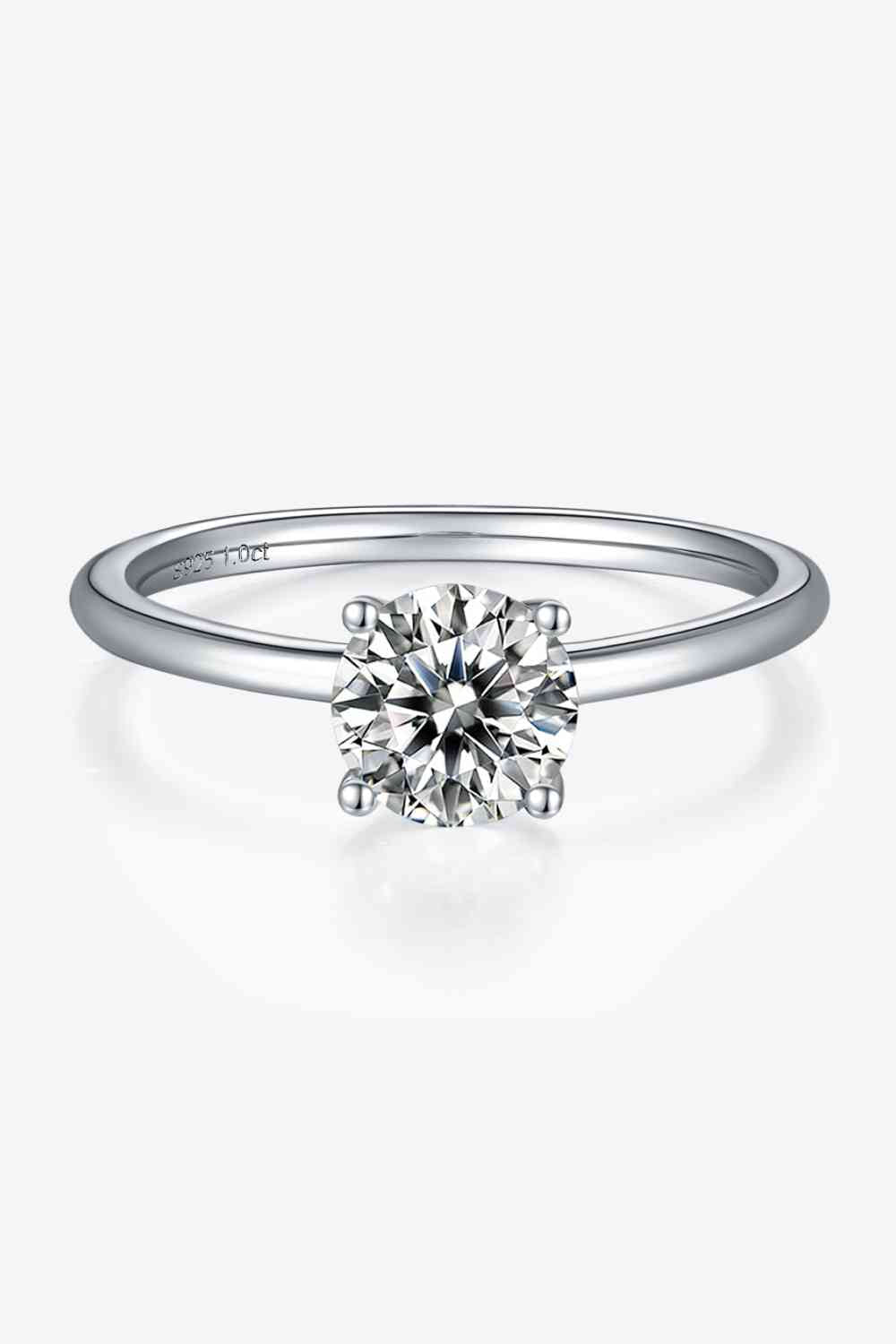 1 Carat Moissanite 925 Sterling Silver Solitaire Ring - EMMY