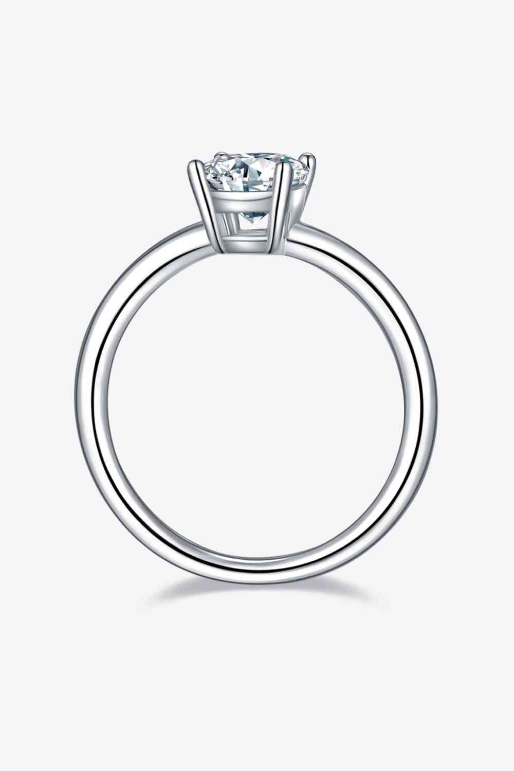 1 Carat Moissanite 925 Sterling Silver Solitaire Ring - EMMY