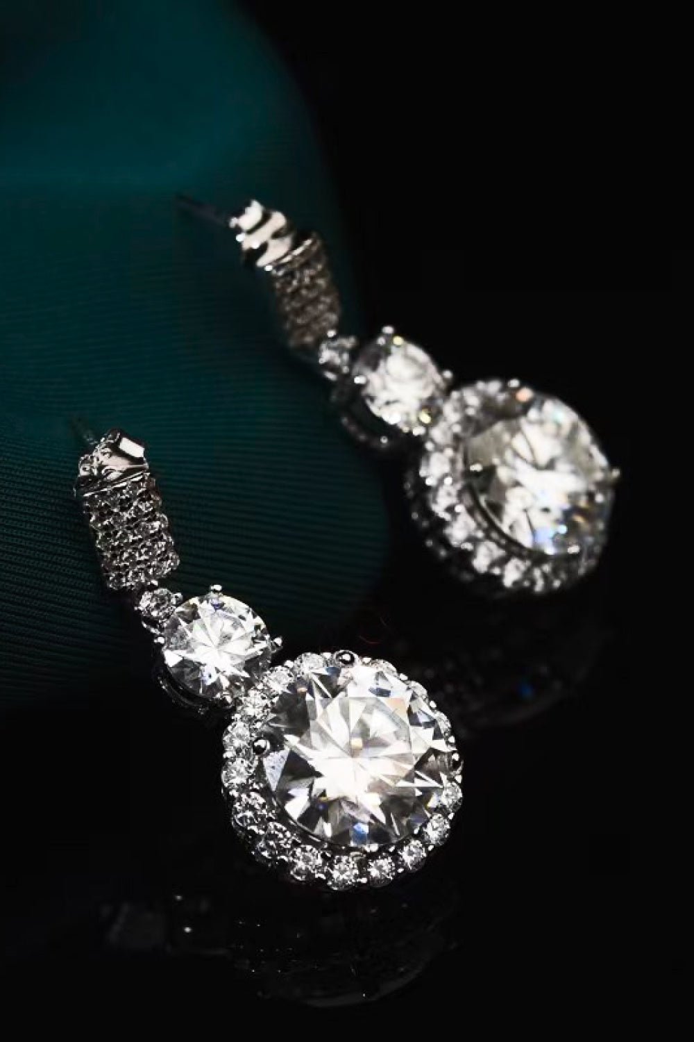 12 Carat Moissanite Platinum-Plated Drop Earrings - EMMY