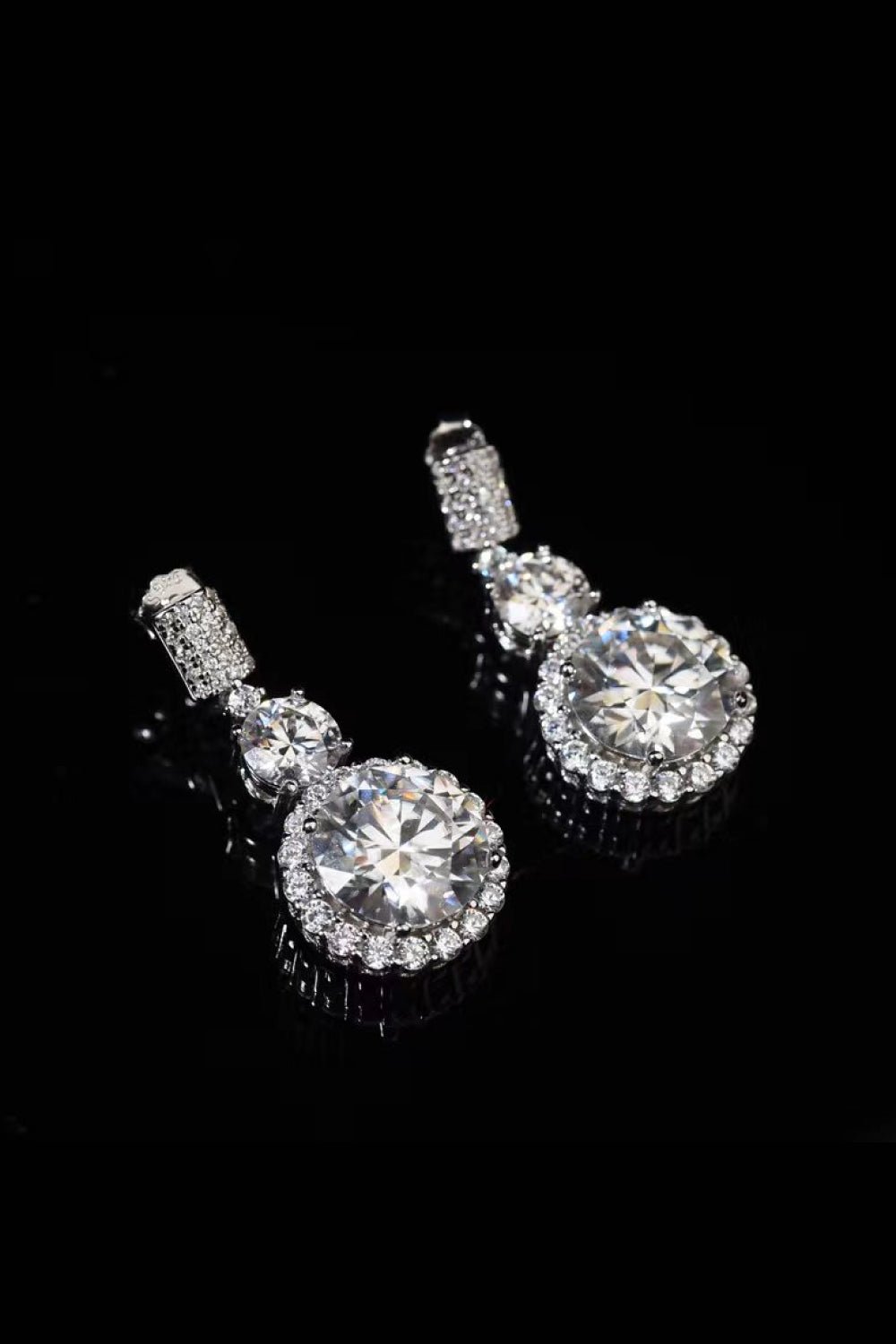 12 Carat Moissanite Platinum-Plated Drop Earrings - EMMY