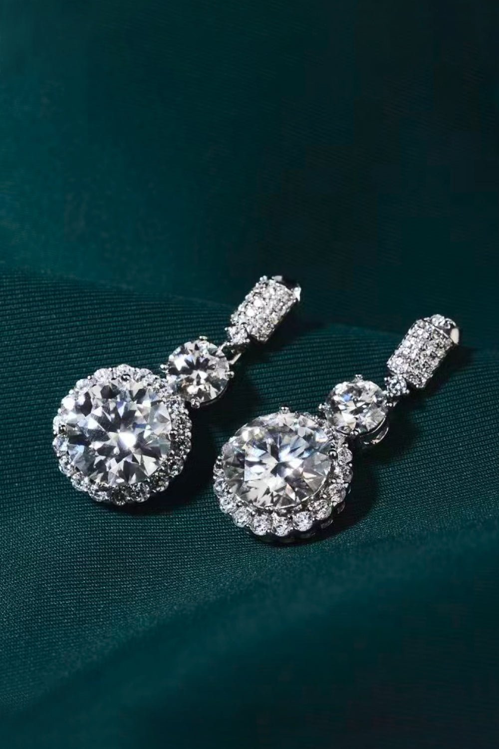 12 Carat Moissanite Platinum-Plated Drop Earrings - EMMY