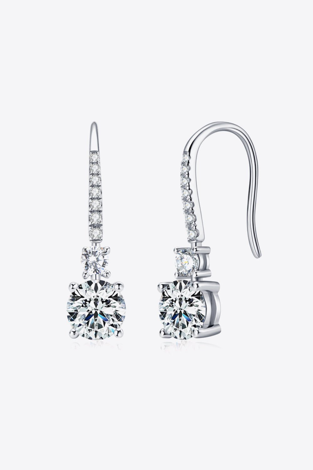 2 Carat Moissanite 925 Sterling Silver Drop Earrings - EMMY