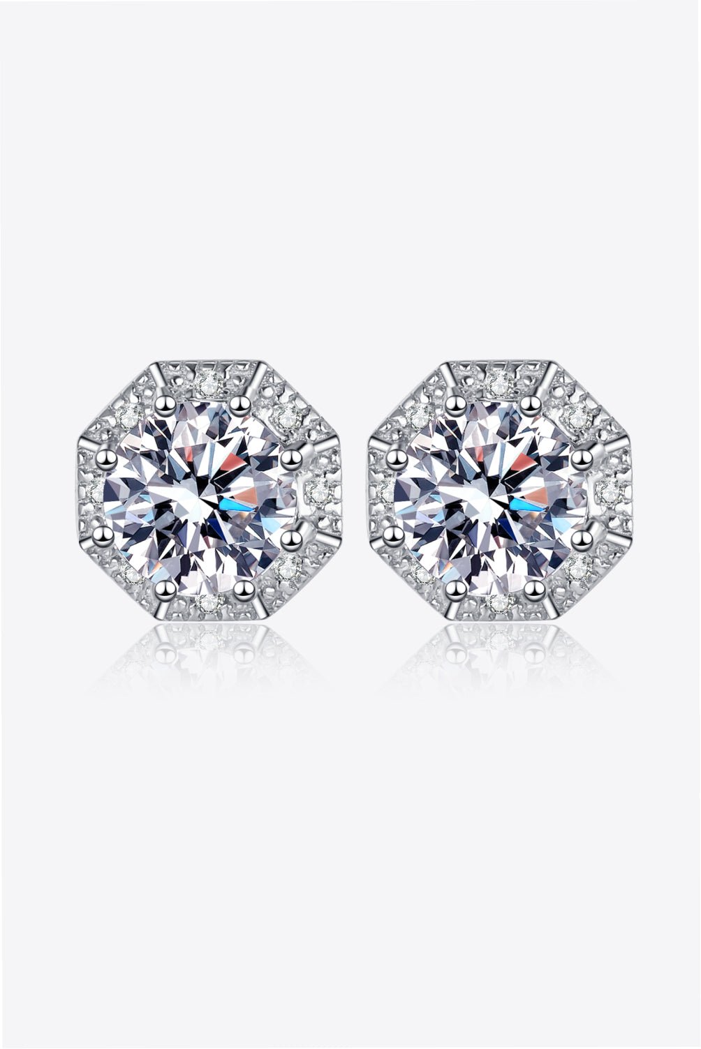 2 Carat Moissanite 925 Sterling Silver Stud Earrings - EMMY