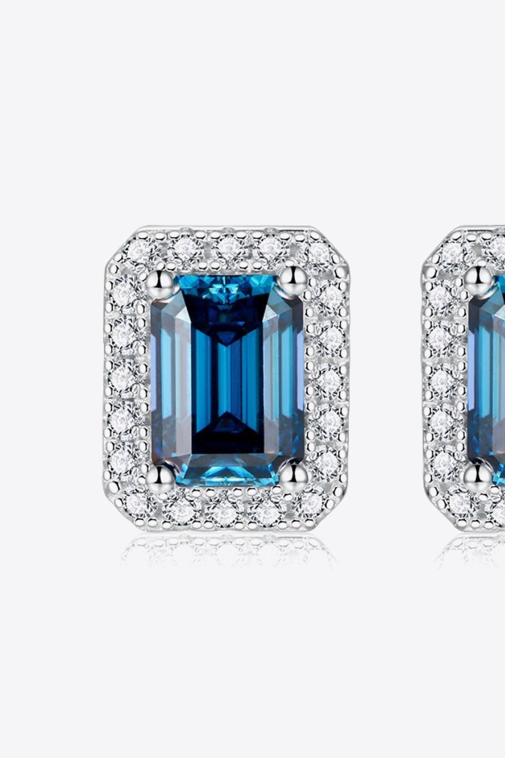 2 Carat Moissanite Stud Earrings in Indigo - EMMY