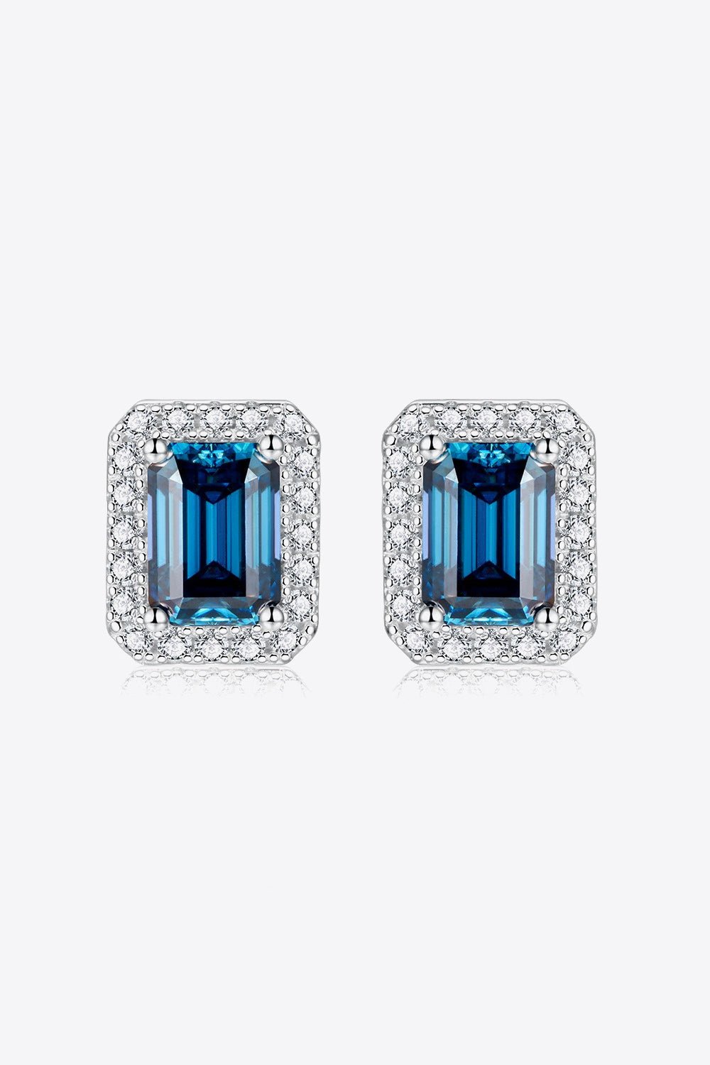 2 Carat Moissanite Stud Earrings in Indigo - EMMY