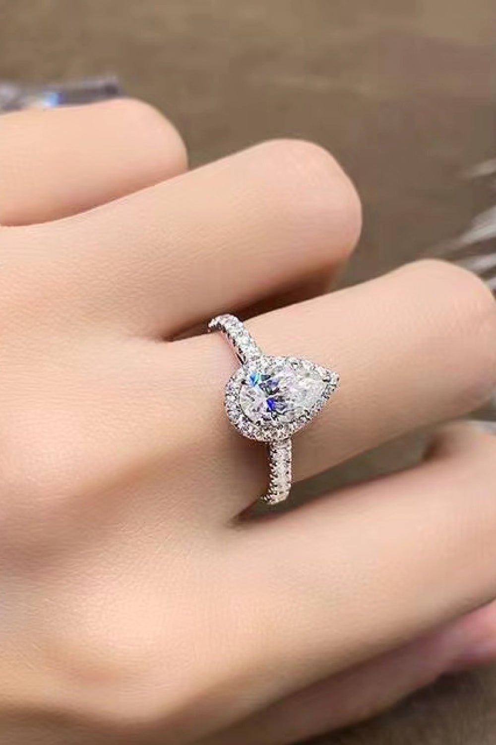 2 Carat Moissanite Teardrop Cluster Ring - EMMY