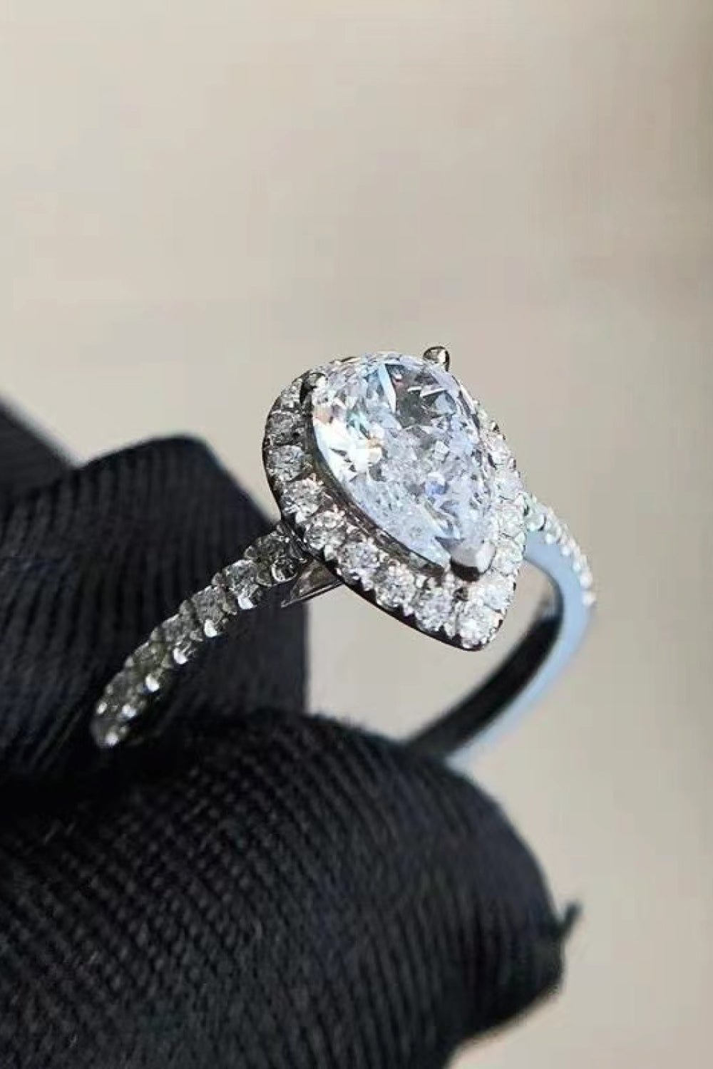 2 Carat Moissanite Teardrop Cluster Ring - EMMY