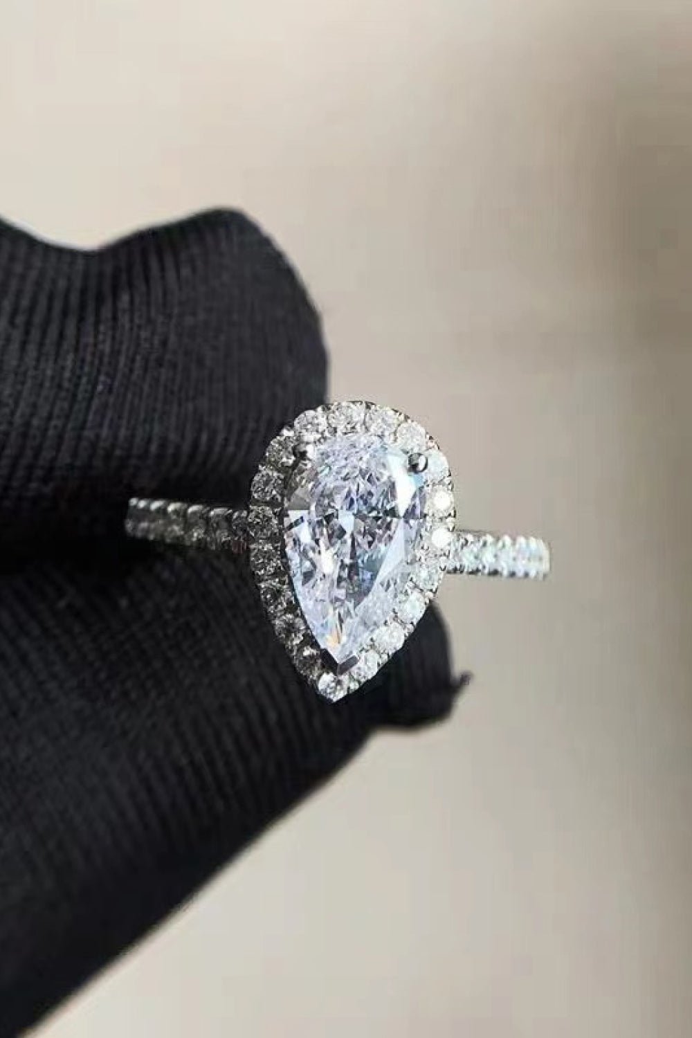 2 Carat Moissanite Teardrop Cluster Ring - EMMY