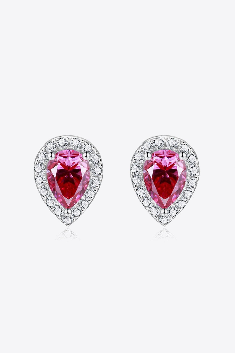 2 Carat Moissanite Teardrop Stud Earrings in Rose - EMMY