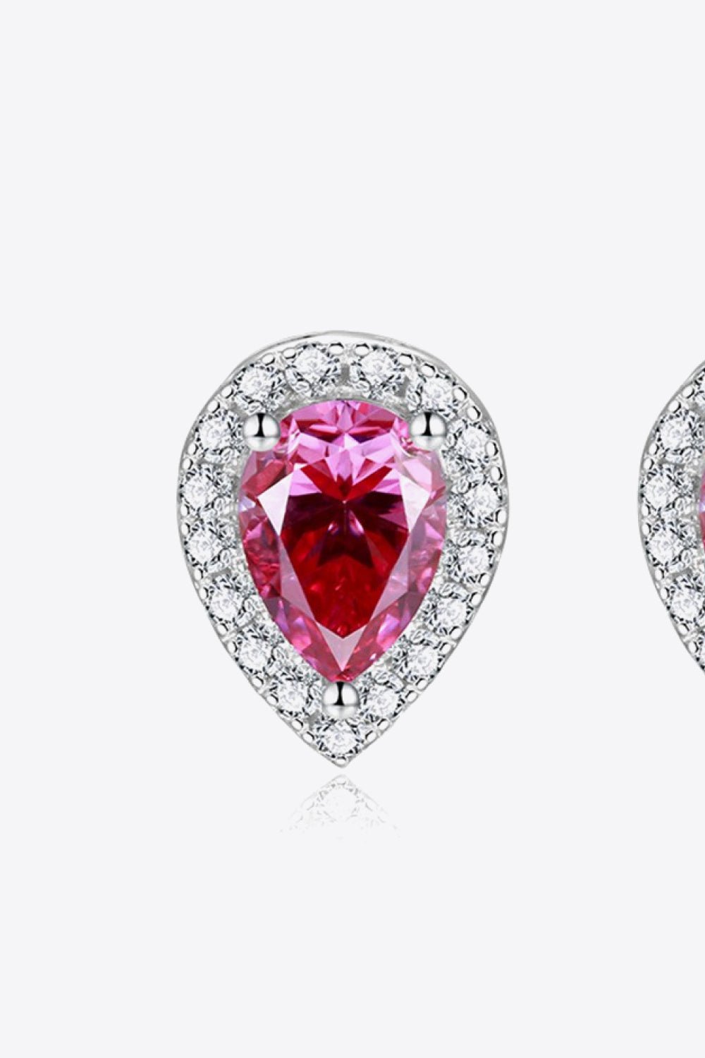 2 Carat Moissanite Teardrop Stud Earrings in Rose - EMMY