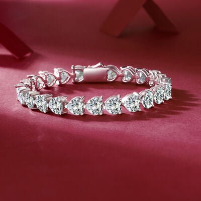 24 Carat Moissanite 925 Sterling Silver Heart Bracelet - EMMY