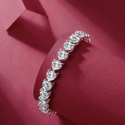 24 Carat Moissanite 925 Sterling Silver Heart Bracelet - EMMY