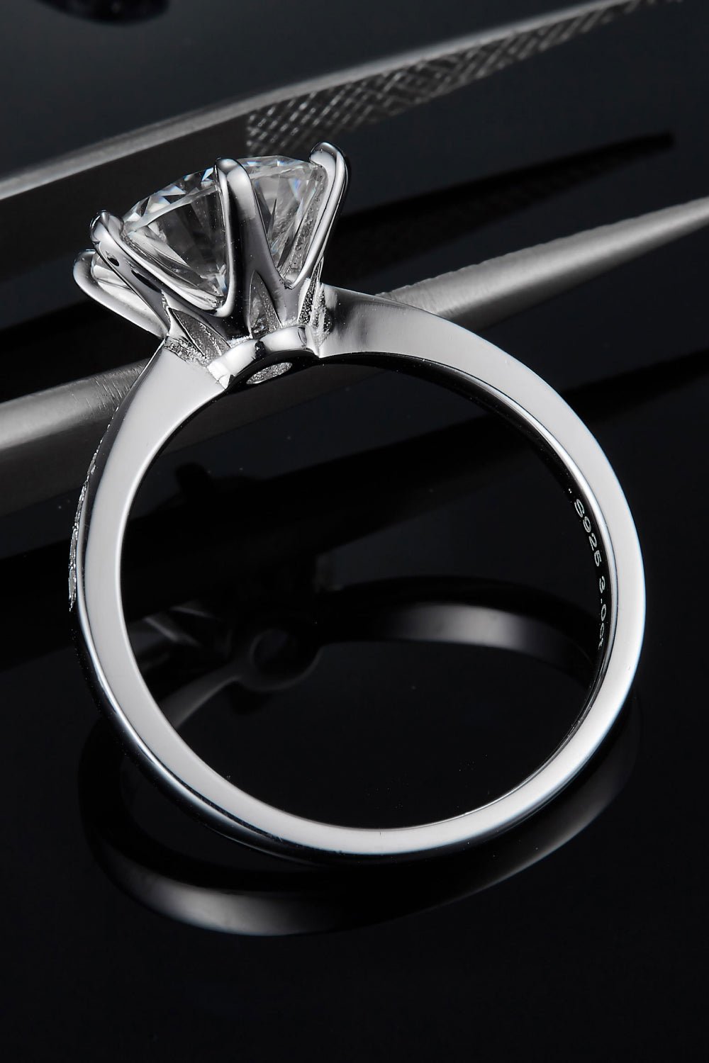 3 Carat Moissanite Side Stone Ring - EMMY