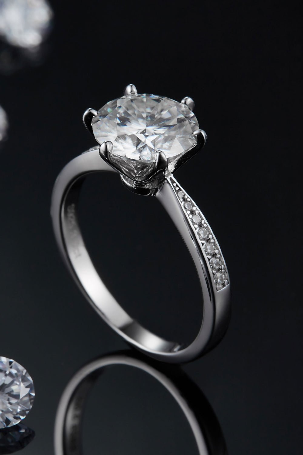 3 Carat Moissanite Side Stone Ring - EMMY
