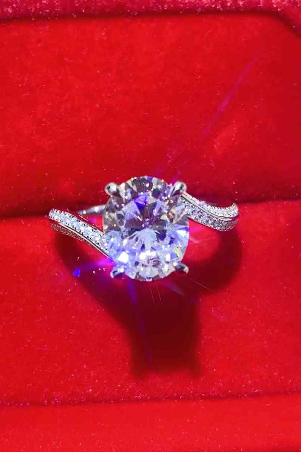 3 Carat Moissanite Side Stone Ring - EMMY