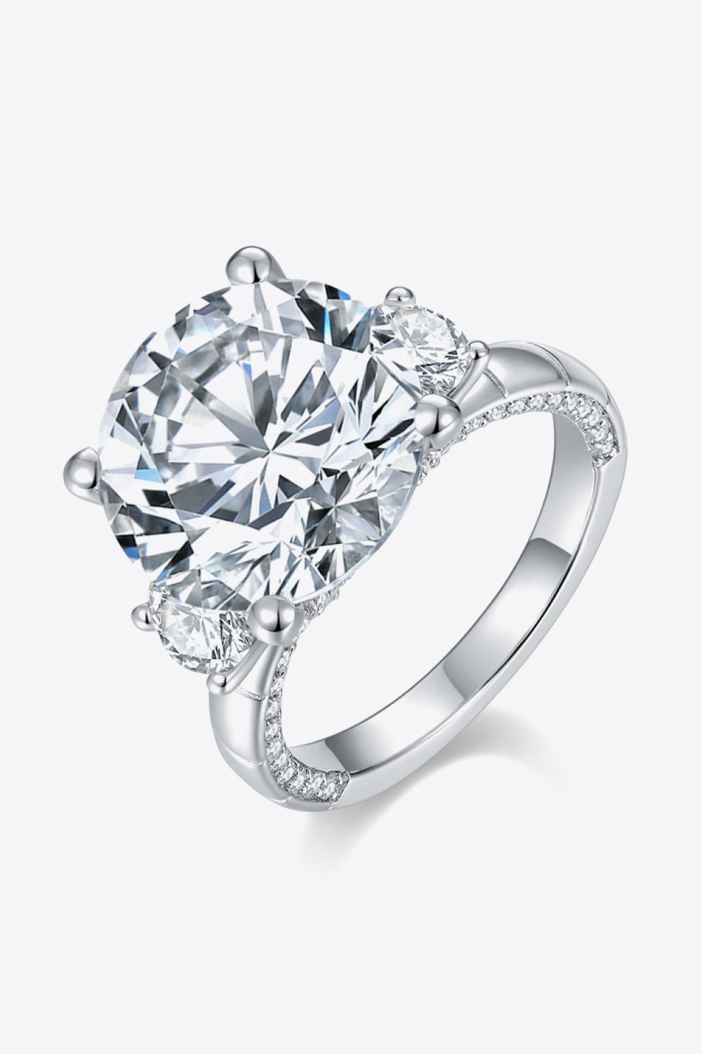 8.6 Carat Moissanite Platinum-Plated Ring - EMMY