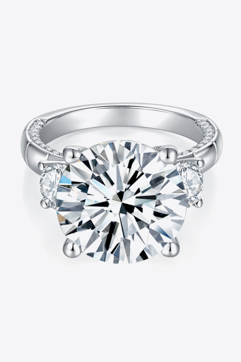 8.6 Carat Moissanite Platinum-Plated Ring - EMMY