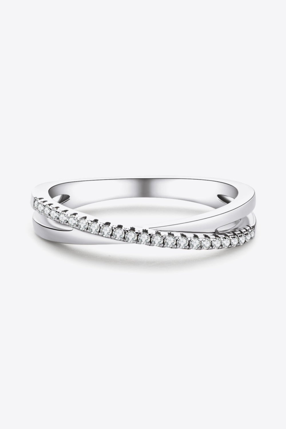 925 Sterling Silver Crisscross Moissanite Ring - EMMY