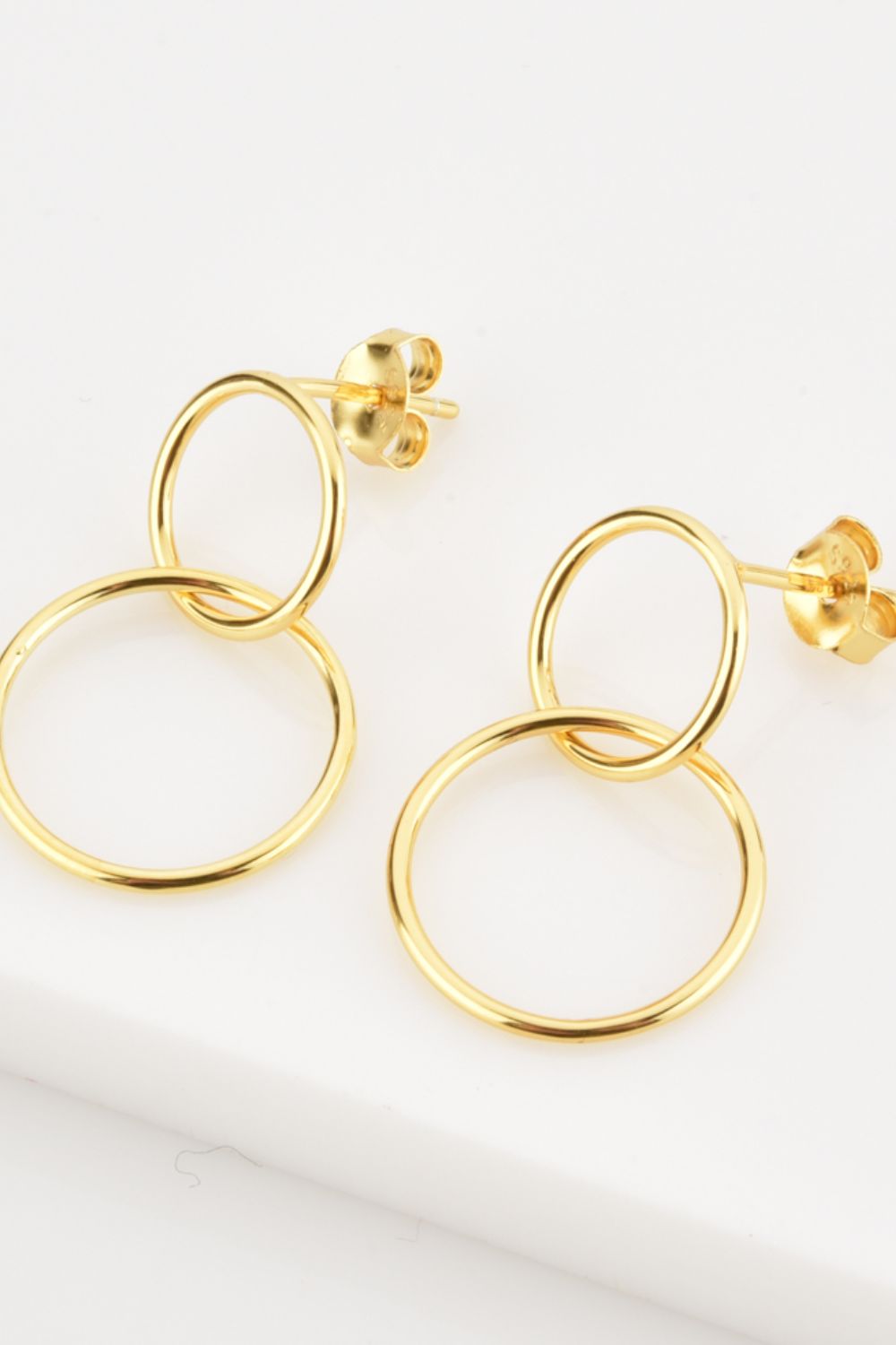 925 Sterling Silver Double Hoop Drop Earrings - EMMY