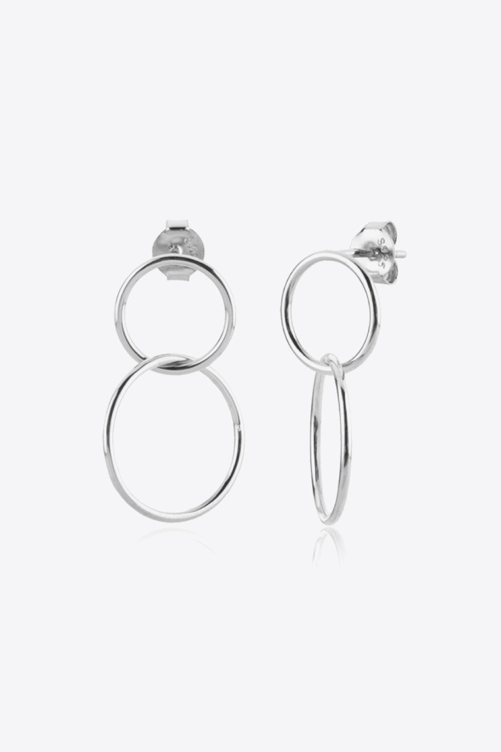 925 Sterling Silver Double Hoop Drop Earrings - EMMY