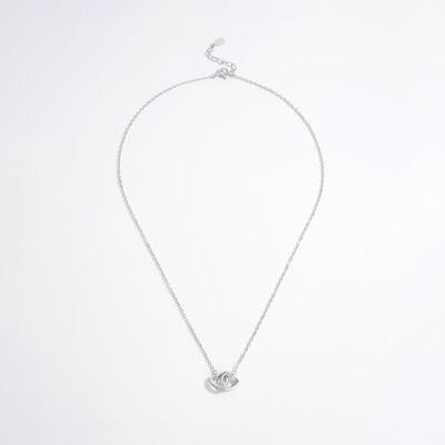 925 Sterling Silver Inlaid Zircon Heart Necklace - EMMY