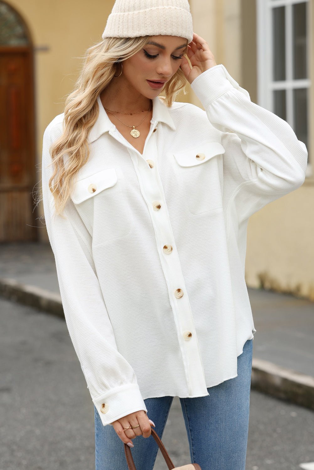 Button Up Long Sleeve Shirt - EMMY