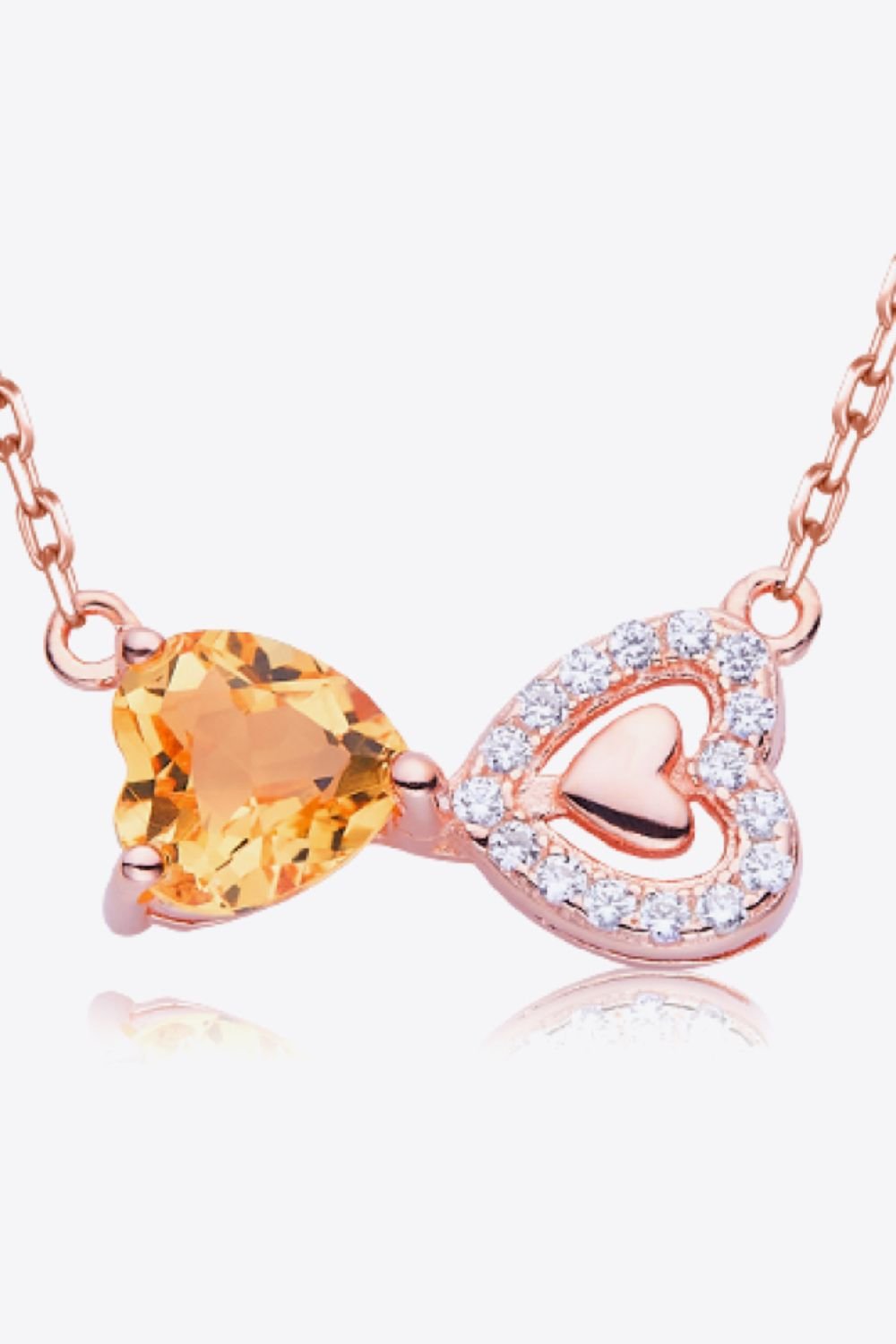 Citrine Heart 925 Sterling Silver Necklace - EMMY