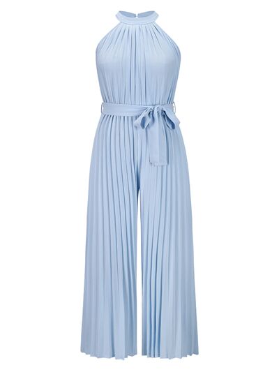 Cutout Tied Pleated Sleeveless Jumpsuit - EMMY