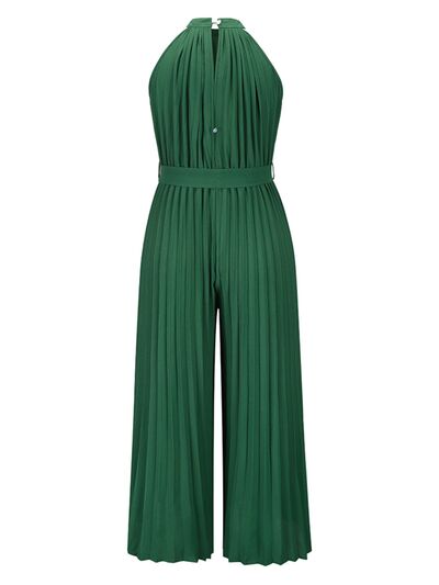 Cutout Tied Pleated Sleeveless Jumpsuit - EMMY