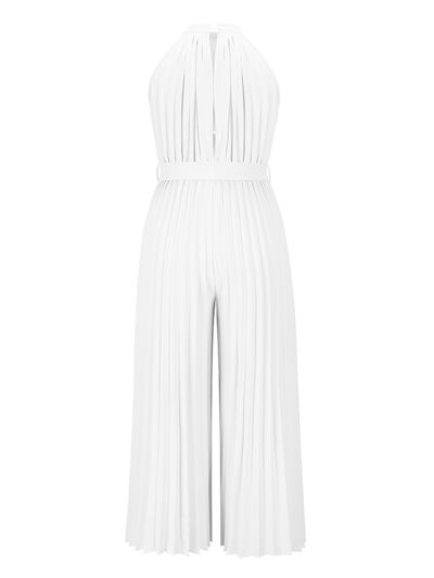 Cutout Tied Pleated Sleeveless Jumpsuit - EMMY