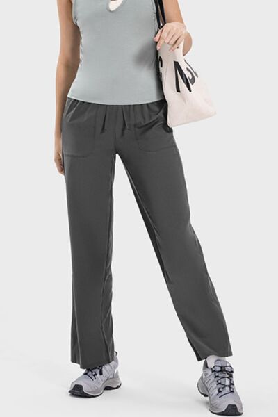 Drawstring Pocketed Active Pants - EMMY