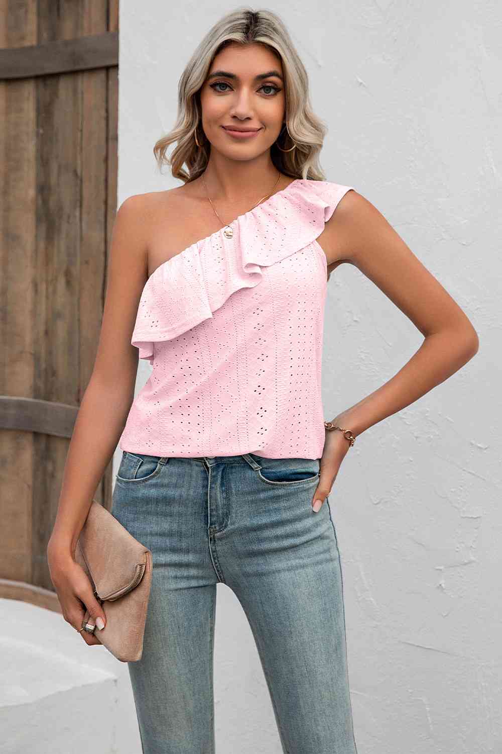 Eyelet One-Shoulder Tank - EMMY