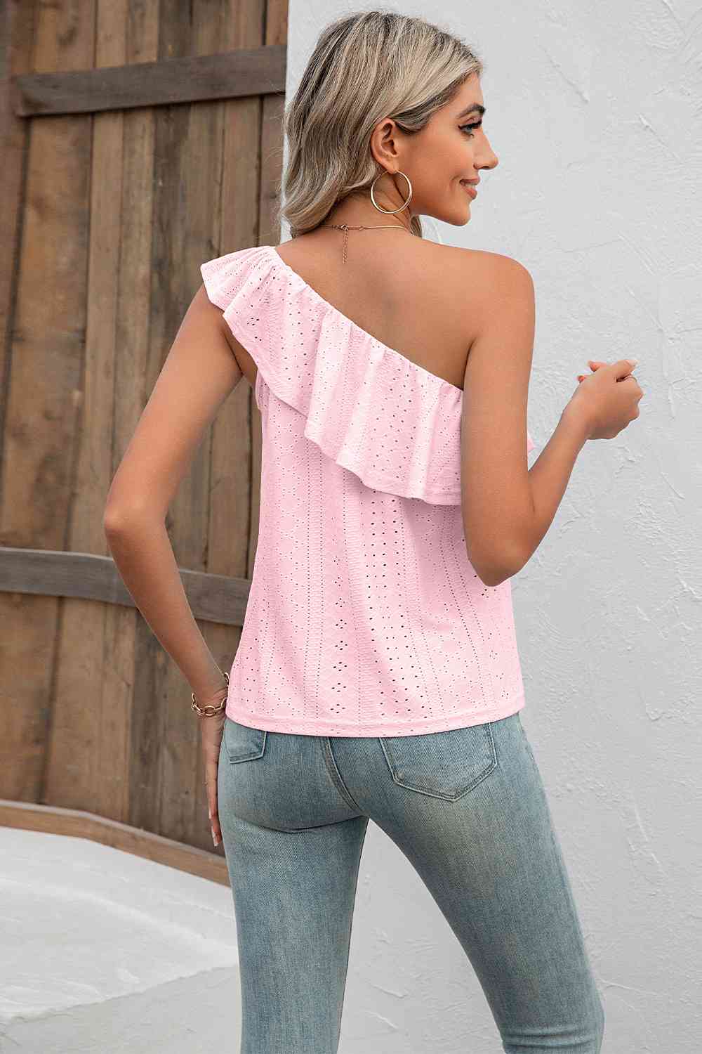 Eyelet One-Shoulder Tank - EMMY